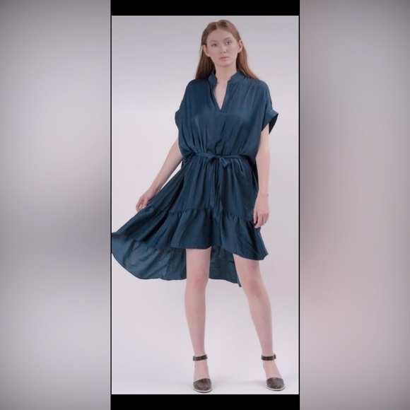 RUTI Flowy Teal Dress w/ Bottom Ruffle - Picture 5 of 6